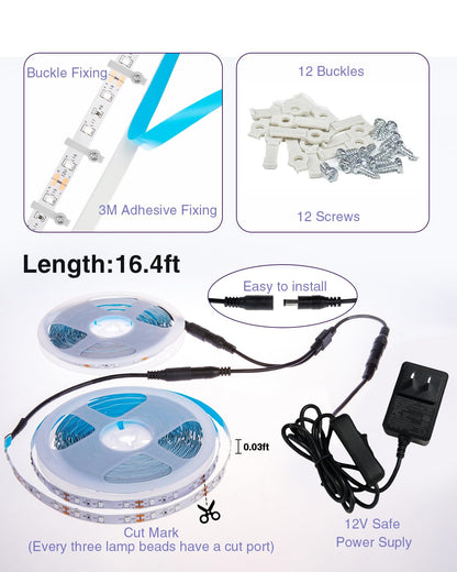 Onforu 32.8ft LED Black Light Strip Kit, 600 Units Lamp Beads, 12V Flexible Blacklight Fixtures, 10m Ribbon, Non-Waterproof for Glow Party, Indoor Birthday, Body Paint,Halloween
