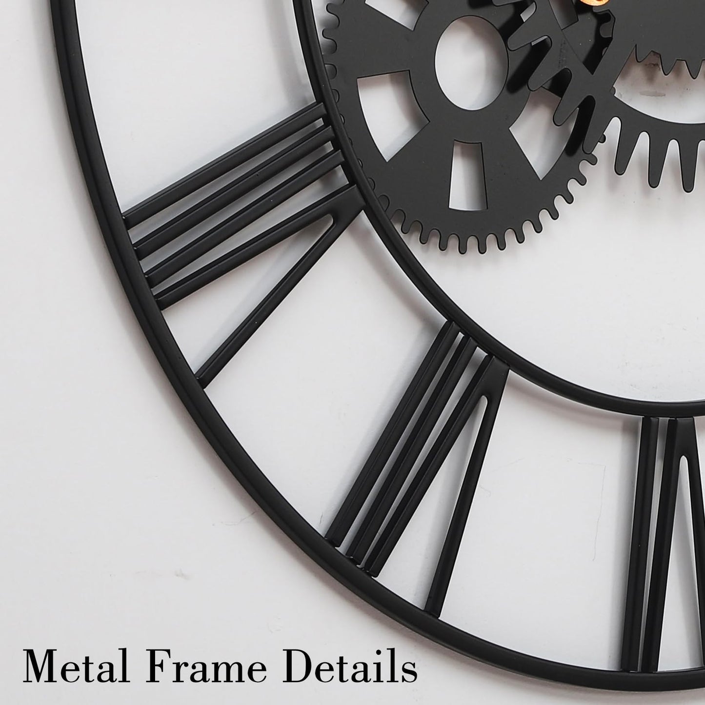 AMAATE Steampunk Wall Clock 32 Inch, Industrial Metal Gears with Roman Numerals, Retro Distressed Finish Mechanical Art for Bar, Living Room, Cafe Decor