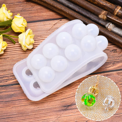 FineInno Sphere Resin Mold,20 Beads Silicone Molds, Crystal Ball Epoxy Casting Mould, Jewelry Making Mold for DIY Pendant Necklace Earring Bracelet Ring