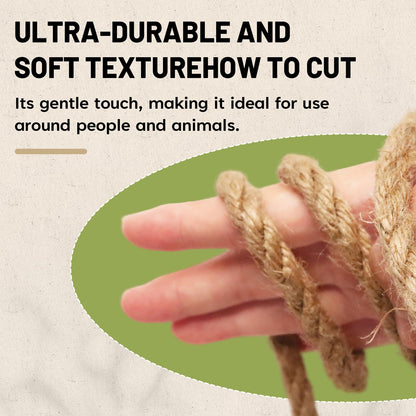 SDHUATUO Jute Twine Rope 8mm x 164ft, Natural Hemp String for Gardening, Crafting, Cat Scratching Post, DIY Crafts, Bundling, Home Decor