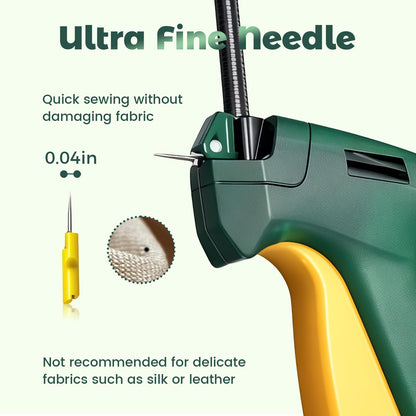 Mini Stitch Gun for Clothes, Quick Clothing Fixer Kit Includes 1 Needle, 1000 Black and 1000 White Fasteners, Sewing Tool for Fabric Quilting Hemming (Red)