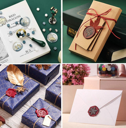 YOSENLING Fancy Letters G Wax Seal Stamp Set - European Style Personalized Wax Seal Stamp Kit Gift Box Set for Letter Cards Invitations