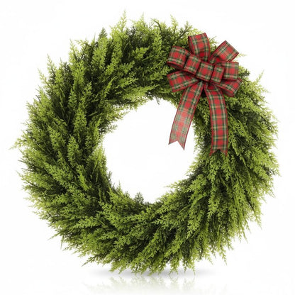 9 FT Christmas Cedar Garland, Real Touch Soft & Thickness Greenery Pine Garland for Mantle Table Fireplace Outdoor Indoor Christmas Decorcorations