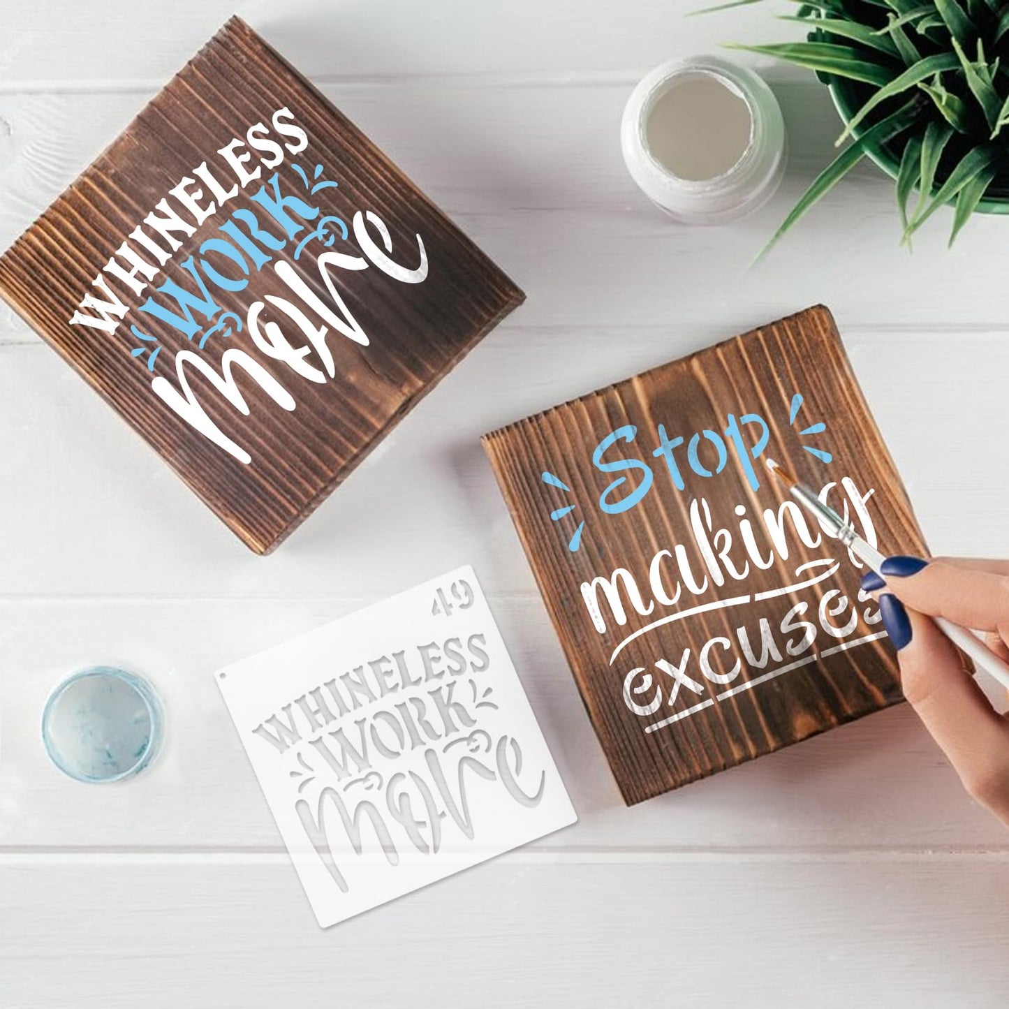 65Pcs Small Stencils for Painting on Wood BurningReusable, 3 Inch Reusable Stencil for Craft Ornament Paint Template Stencils for Wall Card Rock Wood Signs Coasters Canvas Home Decor (Bible Words)