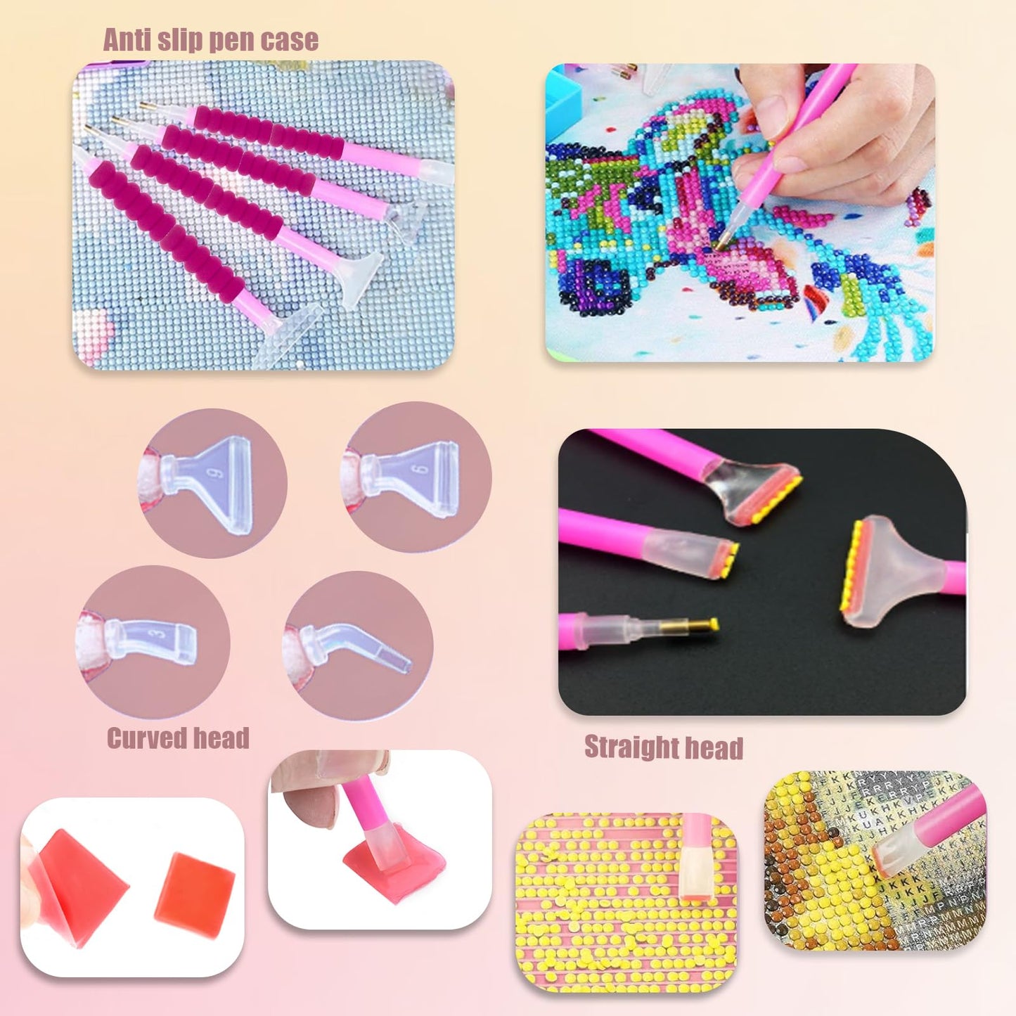 Qlonry 150 Pcs All Inclusive Diamond Painting Tool Kit Diamond Art Accessories Kit Including A4 LED Light Pad Kit,Bracket,Convex Point Design Storage Box,Painting Pen for DIY Craft