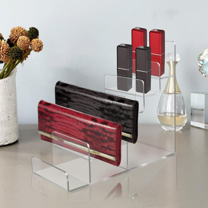 WEIHAOSKY Acrylic Wallet Display Stand Purse Handbag Organizer, Clear Jewelry Riser Display Stand Purse Display Rack, Acrylic Display Shelf for Cosmetic Perfume Jewelry Sunglasses Handbag (6 Tier)