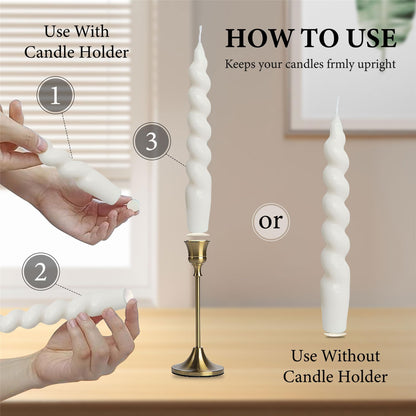 Gedengni Taper Candle Wax Dots - 24pcs Spiral Candle Sticky Dots White Candles Adapter Small Candlestick Adhesive,Soft Wax for Any Candles Holder Accessories-White