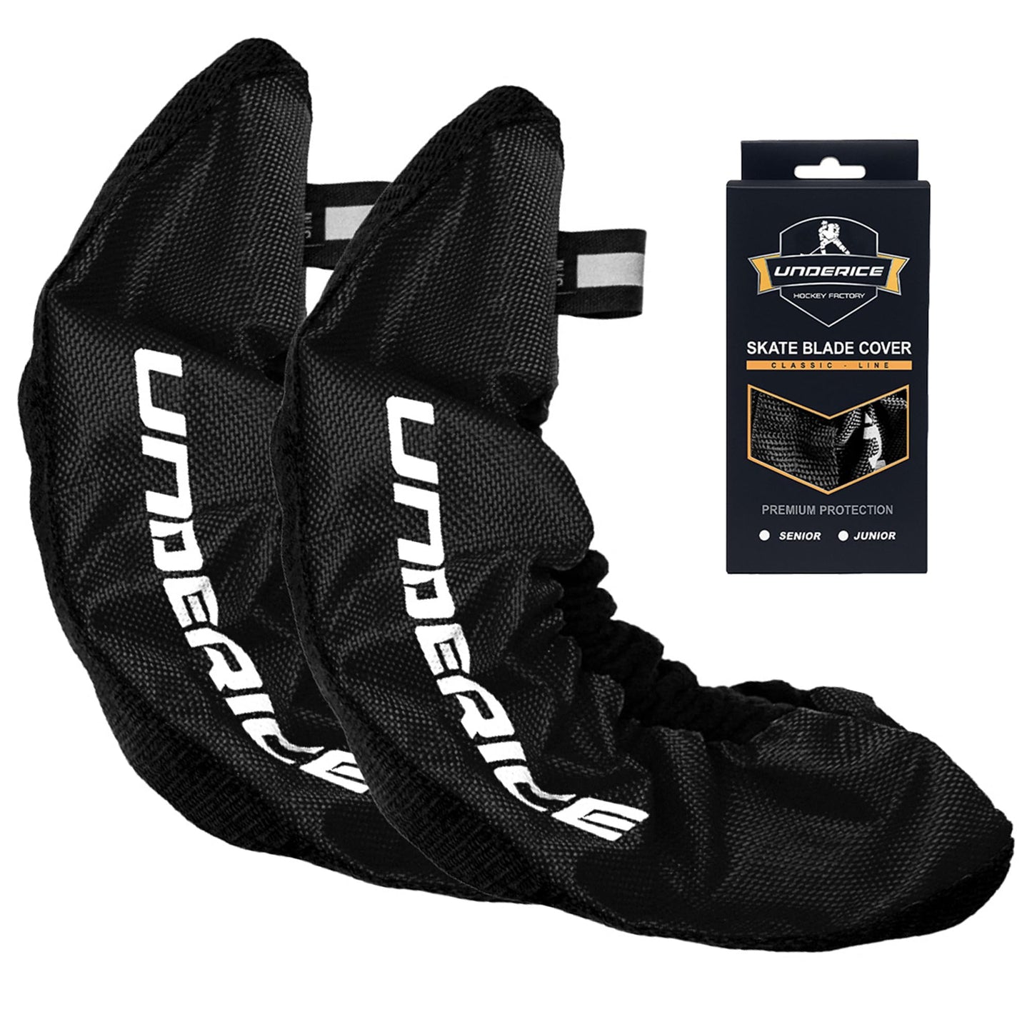 UICE Ice Skate Guards,Skate Blade Cover for Hockey Skate,Figure Skate Guards,Hockey Gift for Youth and Adlut(Black, Senior)