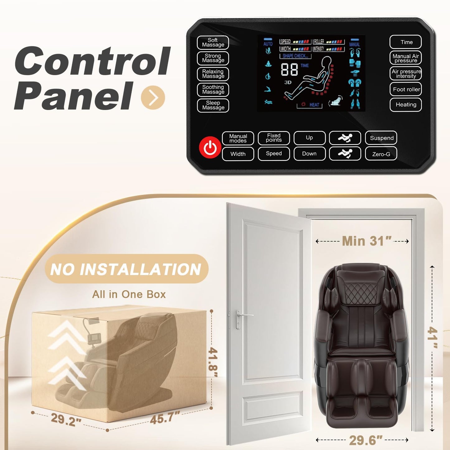 FURNIMAT 2026 Massage Chair Full Body, 3D SL-Track Zero Gravity Shiatsu Massage Chair Recliner with AI Control, Body Scan, Airbags, Heating, Foot Roller, Auto Modes, Bluetooth Speaker