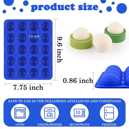 Wrbin 2 Pack Golf Ball Mold, Silicone Golf Ball Cake Pop Mold, 20-Cavity 3D Sphere Mold for Chocolate,Cake Pops, Ice Cubes, Bath bombs