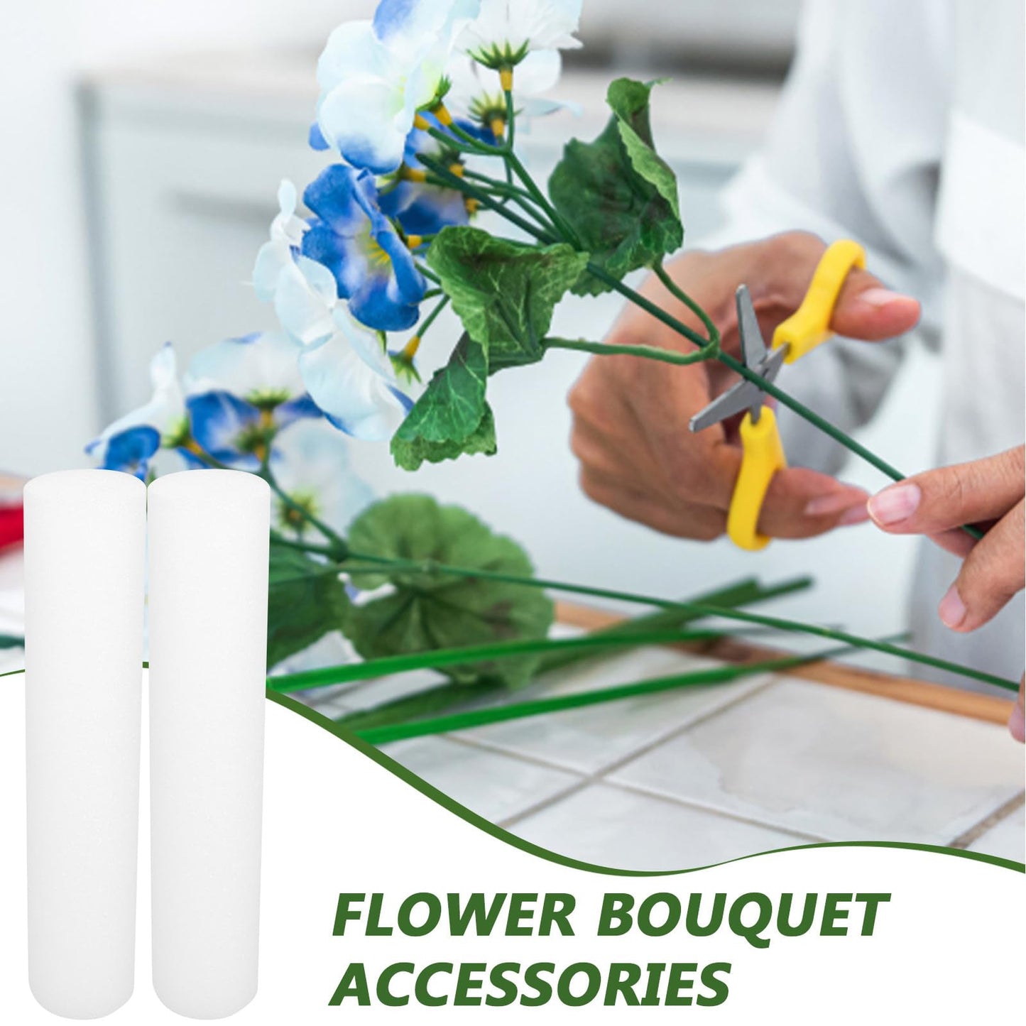 Uonlytech 10Pcs Foam Cylinders for Crafts 11.81In Floral Foam Rods for Flower Arrangements DIY Flower Making Supplies Polystyrene Tubes for Floral Sticks