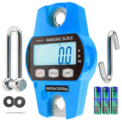 Digital Hanging Scale 660 LB 300 KG - Professional Heavy Duty Waterproof Fish Scale - Portable Durable Crane Scale for Luggage Weight Suitcase Hunting Farm Bike Bow Fish Weight Fishing Scale