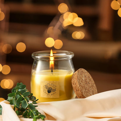 Conelist Beeswax Candle in Glass Jar, 100% Pure Beeswax Candle Organic Long Burning Yellow Bees Wax Bridesmaid Gift for Bridal Shower Bachelorette Party(8.5oz)