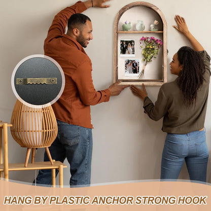 Shadow Box Frame 10x16, Natural Wood Display Case with Linen Back, Deep Picture Frame for Photos, Keepsakes, Flowers, Medals, Memorabilia, DIY Crafts, Wedding or Pet Memory Box Wall & Table Decor