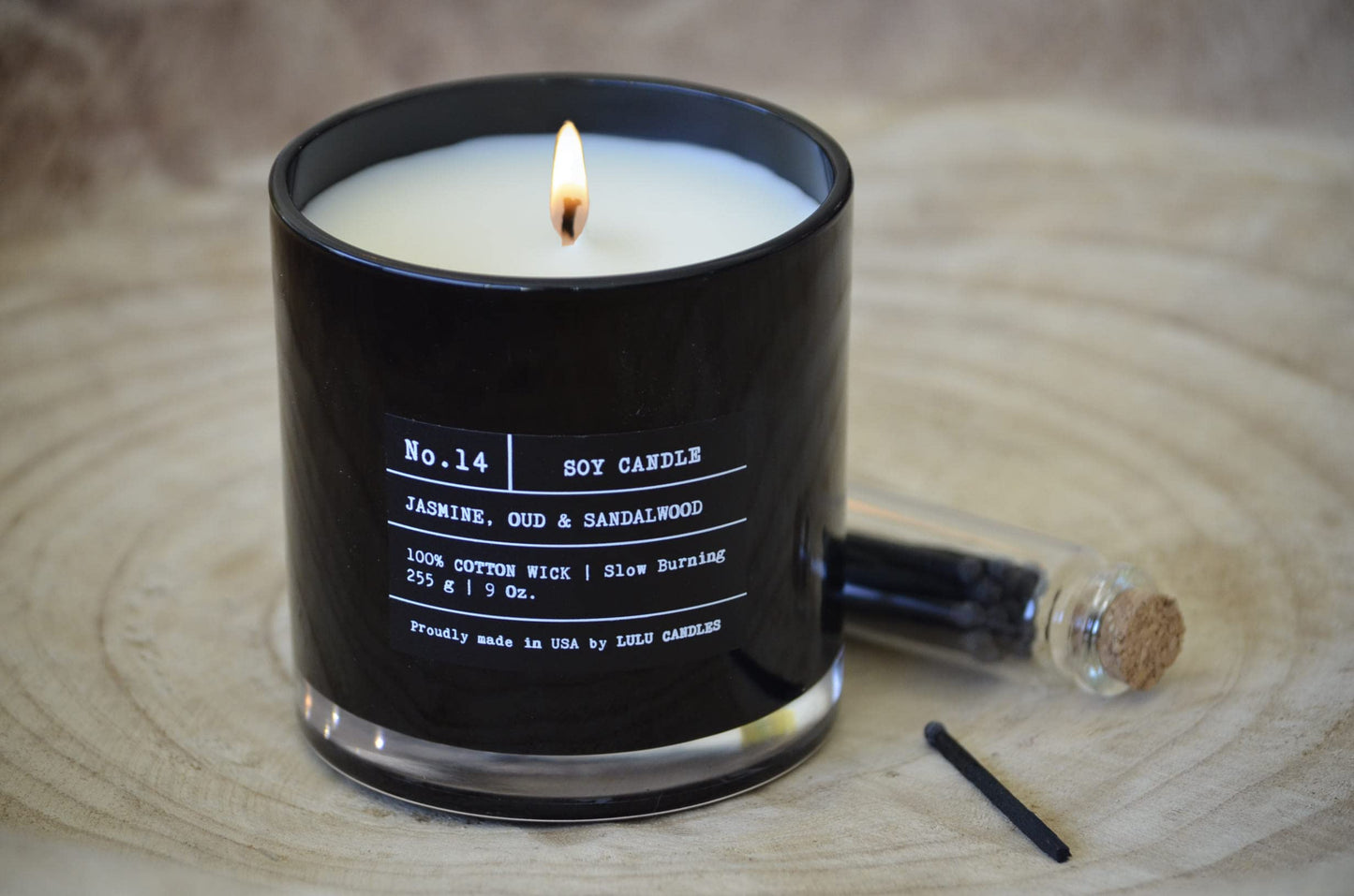 Lulu Candles | Smokey Vanilla | Smells Like Wood & Vanilla | Luxury Scented Soy Jar Candle | Hand Poured in The USA | Highly Scented Long Lasting (9 Oz.)
