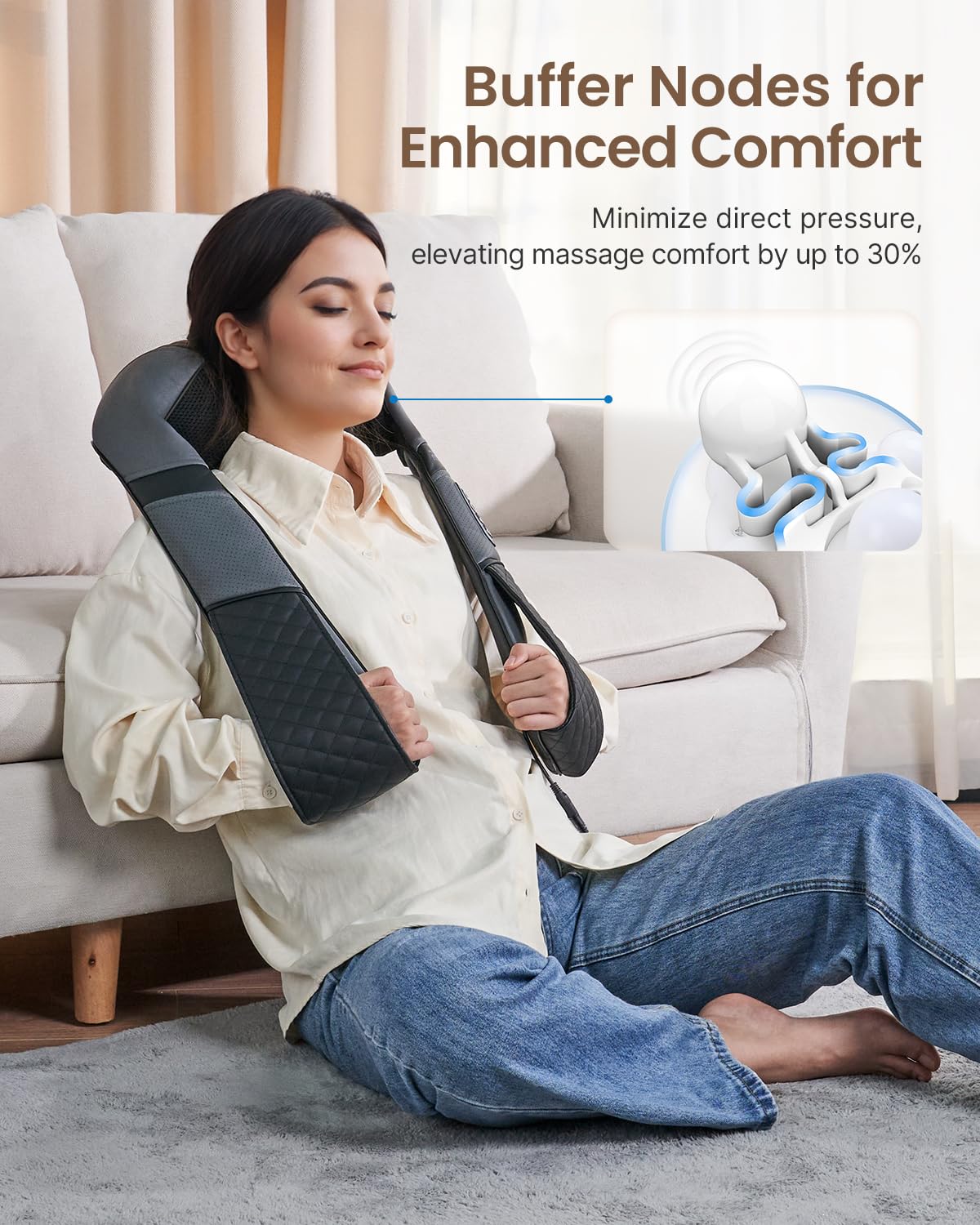 RENPHO Neck and Shoulder Massager with Heat [2025 Upgraded], Shiatsu Cervical and Back Massager, 3D Electric Deep Tissue Massage, True Relaxation for Neck and Shoulders, Birthday Gifts for Men