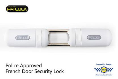 PATLOCK French Door, Patio and Conservatory Security Lock for Double Doors Fitted with 2 Internal Handles