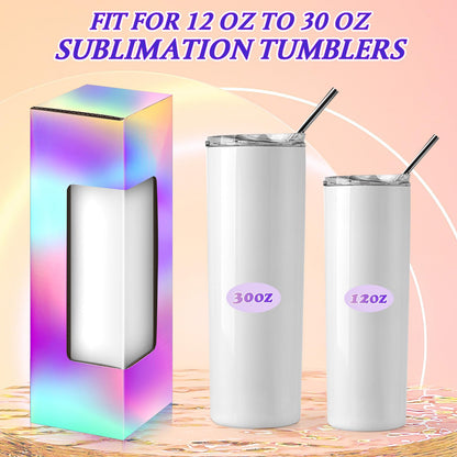 CTOSREE 50 Pcs Tumbler Shipping & Exhibition Boxes - Sublimation Gift Box for 12 Oz, 20 Oz, 30 oz Heat Press Sublimation Blanks Tumblers