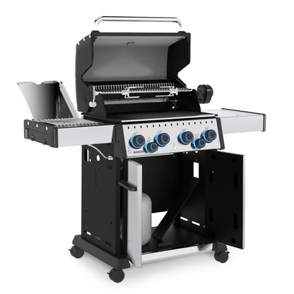 Broil King 677344 Baron S 490 Pro IR 4-Burner Pellet Ready Propane Gas Grill in Stainless Steel with Infrared Infrared Side Burner and Rear Rotisserie Burner