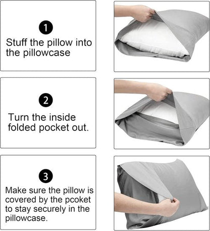 FLXXIE Microfiber Queen Pillowcases - Ultra Soft, Wrinkle & Fade Resistant | 20x30 Inches, White - 6 Pack