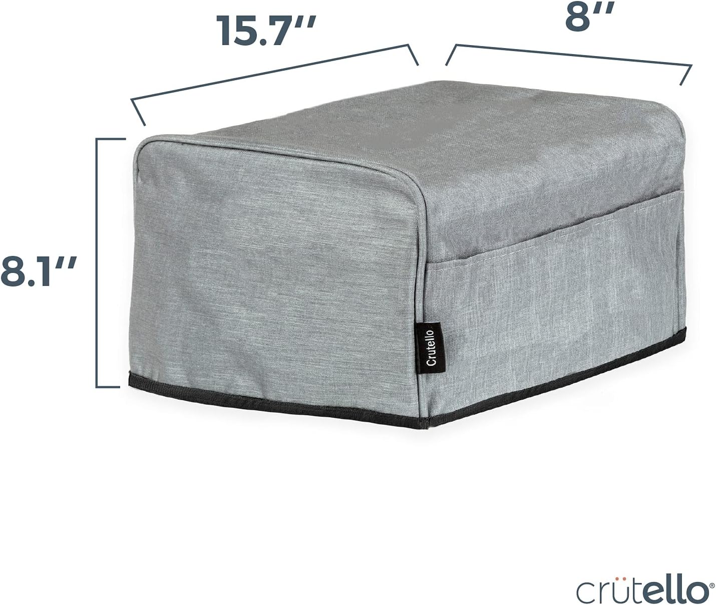 Crutello Toaster Cover for 4 Slice Long Slot Toaster with Storage Pockets, Small Appliance Dust Cover