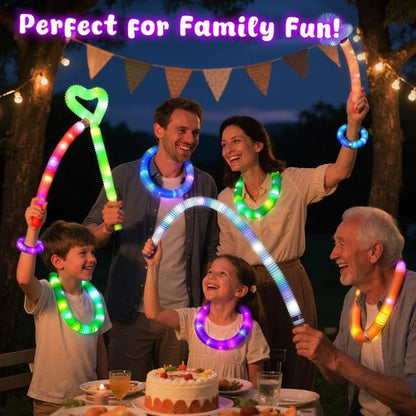 LovesTown 24PCS Glow Sticks - Light Up Party Favor Supplies for Kids | Neon Necklaces & Bracelets