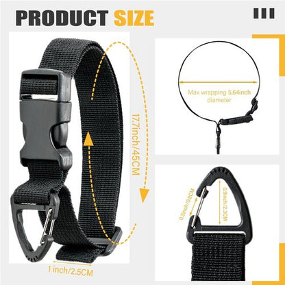Heavy Duty Extension Cord Holder | 17-Inch Adjustable Storage Straps with Triangle Clips - 8 Pack for Garage Organization