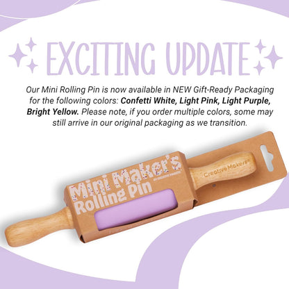 Small Rolling Pin for Kids, Non-Stick Silicone Surface with Wooden Handles for Play Dough and Baking Rolling Pin (Light