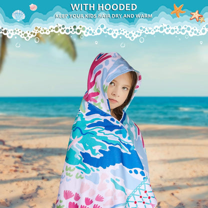 Towel Amigo 50" 30" 3 12 -1Pack Unicorn Hooded Towel, Oversized L x W for Ages to Kids, Unicorn Theme