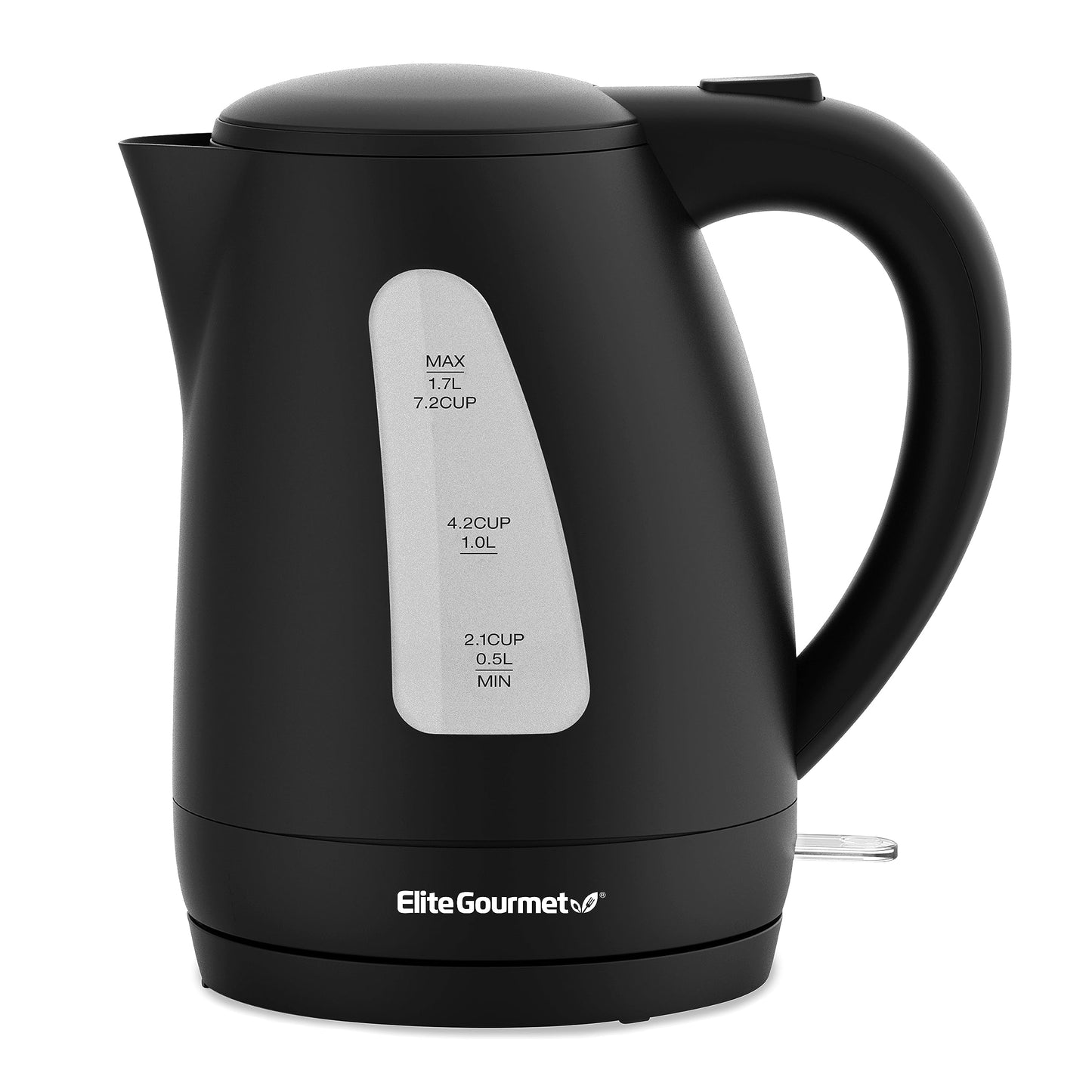 Elite Gourmet EKT8690X 1.7L Electric Tea Kettle 1500W, Hot Water Heater Boiler BPA-Free, Fast Boil, Water Level Window and Auto Shut-Off, Black