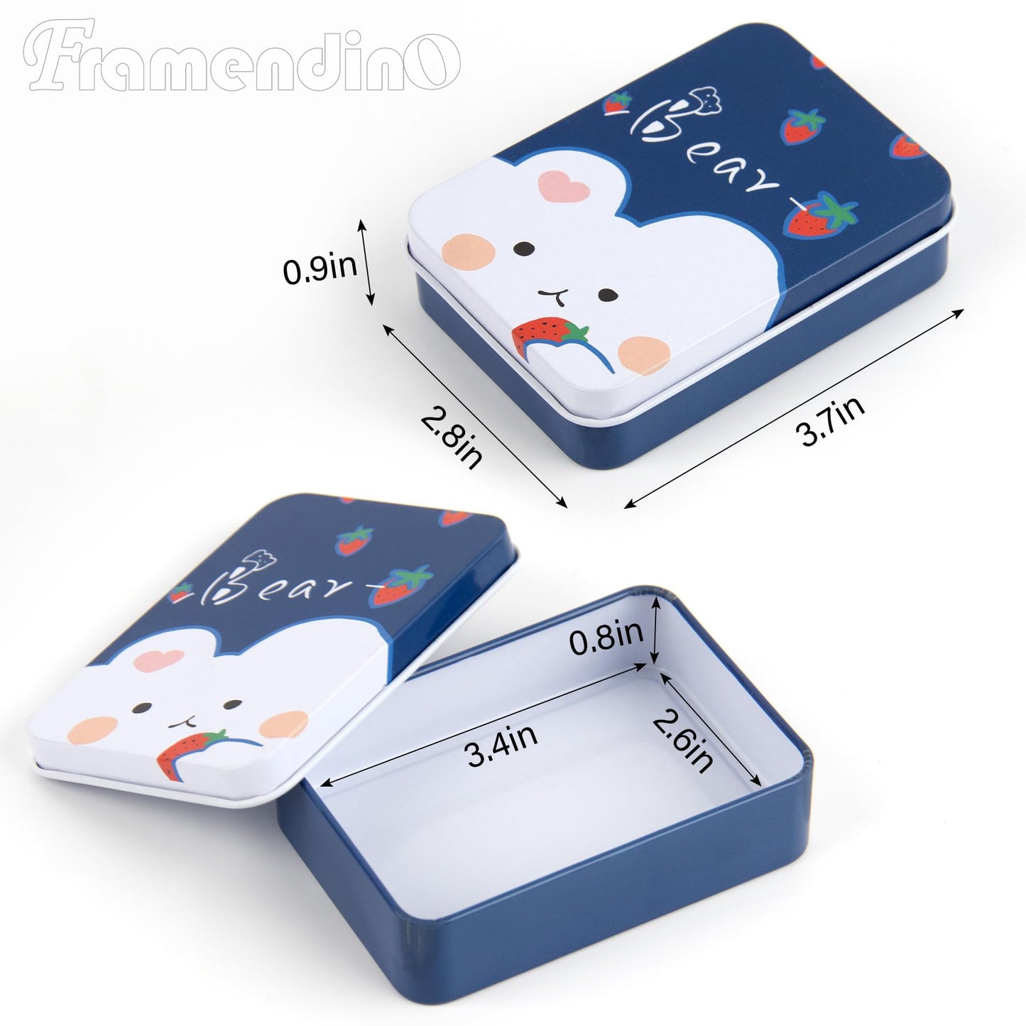 Framendino, 10 Pack Metal Tin Empty Trinket Jewelry Coin Boxes with Lid 10 Styles