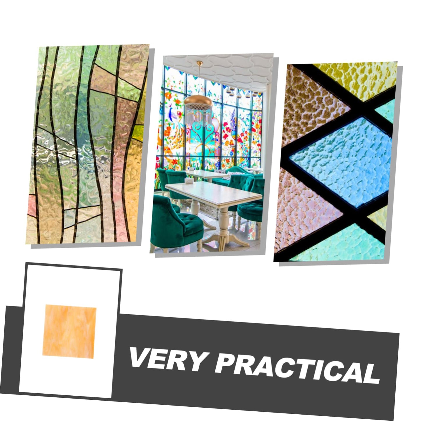 HOMSFOU Mosaic Tile Sheets 2 Pieces 3.94X3.94 Inch Glass Tiles for Crafts DIY Supplies Decorative Small Tiles for Photo Frames Flowerpots and Home Decor