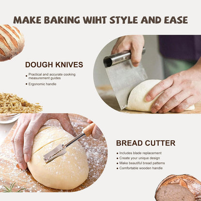 26PCS (34OZ), Set 2 Sourdough Starter Kit, Sourdough Bread Baking Supplies, Including a Sourdough Starter Jar Silicone