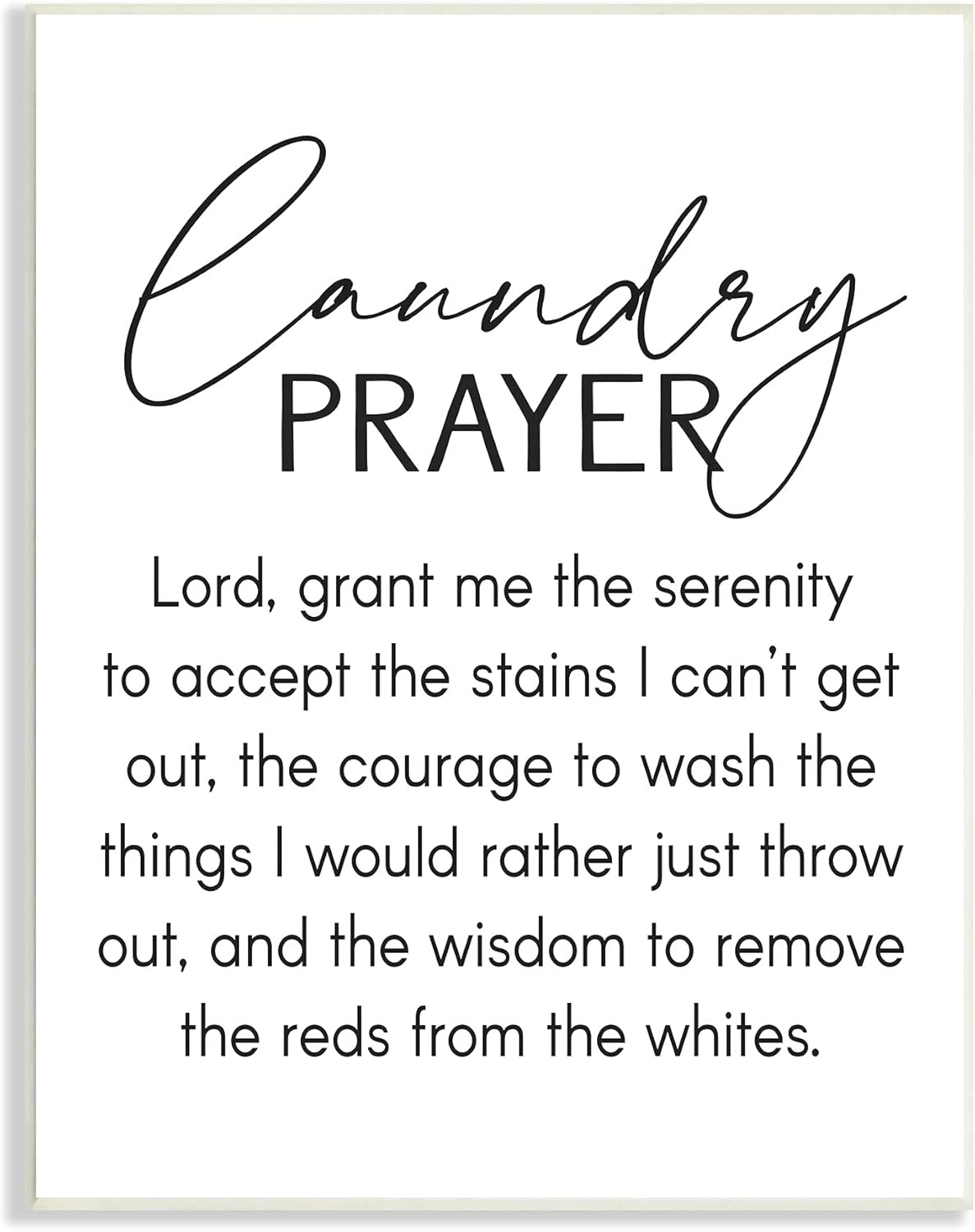 Stupell Industries Laundry Prayer Wall Plaque, Faith Based Sentiment Home Cleaning Parody, 13 x 19, Black
