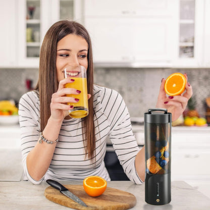 NOLLAM 16 Oz Portable Blender, USB Rechargeable, Magnetic Charging, Black