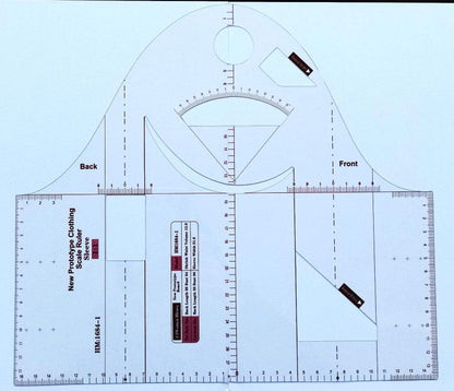 HONEYSEW 1:1 Fashion Design Ruler for Women Blouse Cloth Design School Student Teching Apparel Drawing Templete Garment Prototype Sewing Ruler Model 160/84A