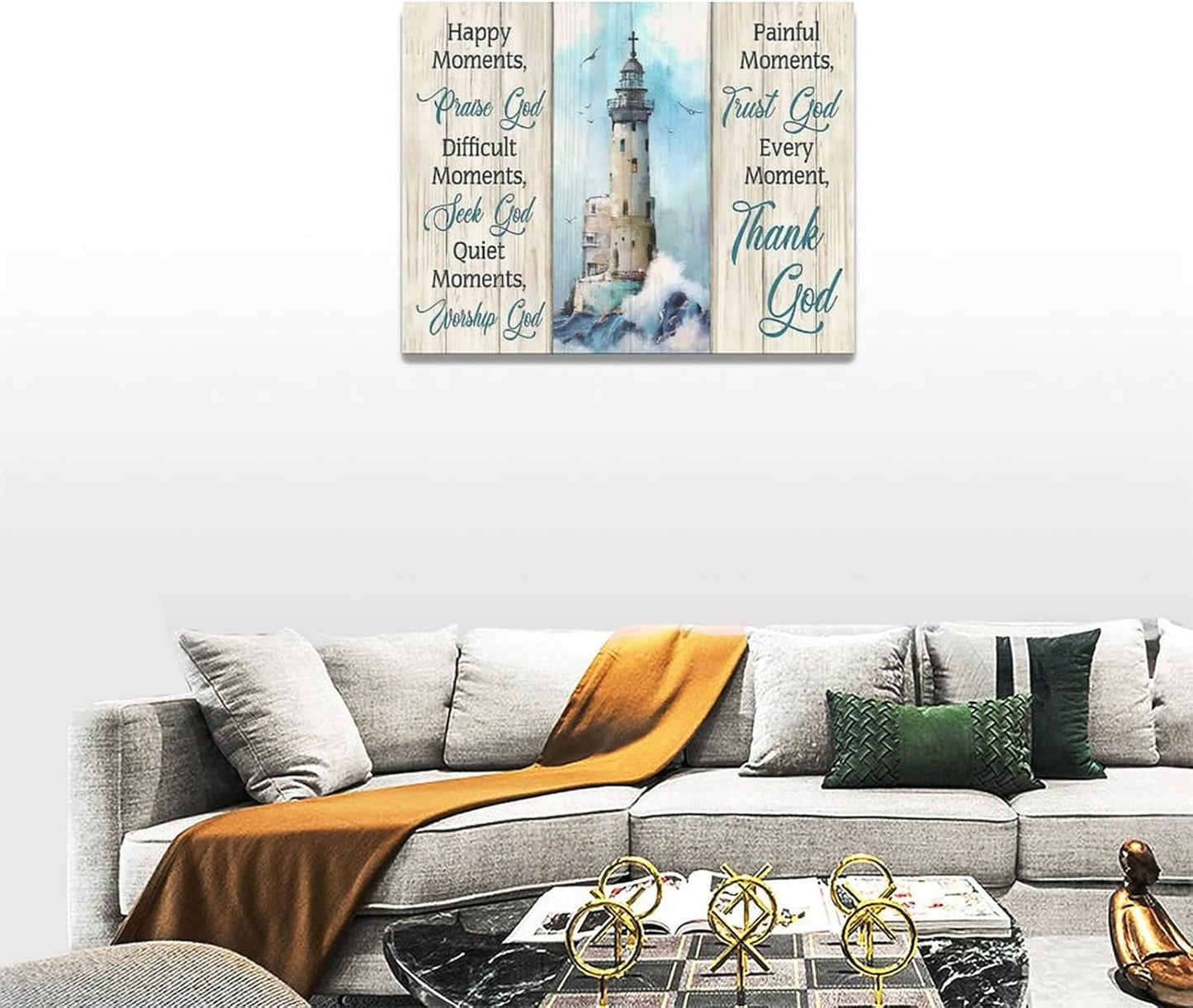 Lighthouse Wall Art - Nautical Decor, Ocean Coastal Pictures, 16"x12"