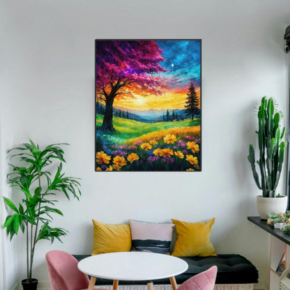 Paint By Numbers Kit For Adults, Scenery Paint By Numbers,Tree Painting By Numbers For Adults, Diy Oil Painting For Kids, Without Frame Paint By Number On Canvas For Gift Home Wall Decor(16x20inch)