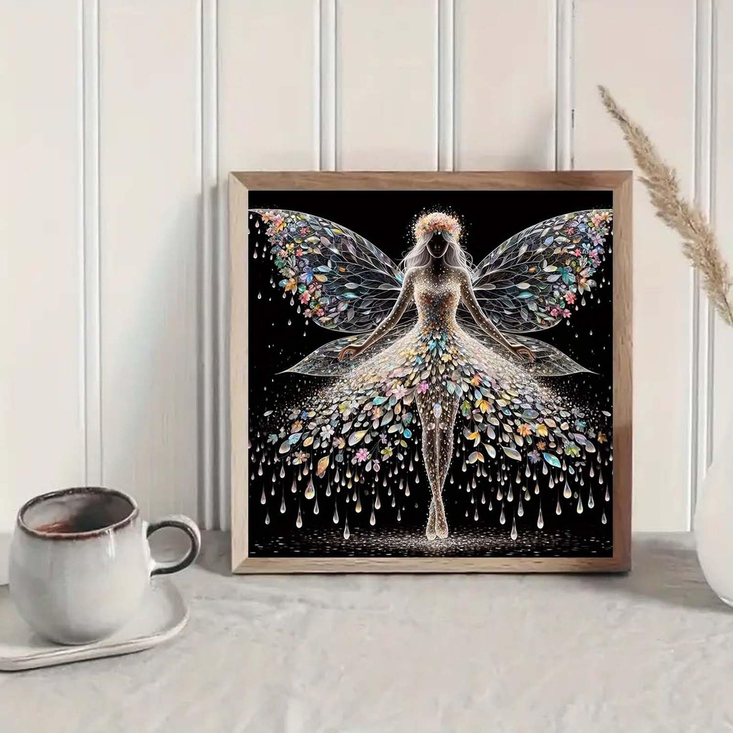 ZHUDENGXJL 5D Diamond Painting Kits for Adults,Colourful Angel Wings Fairy Diamond Art Kits for Adults,DIY Full Drill Diamond Dot Gem Art Kits for Adult Beginners,Wall Home Decor 12 X 12inch