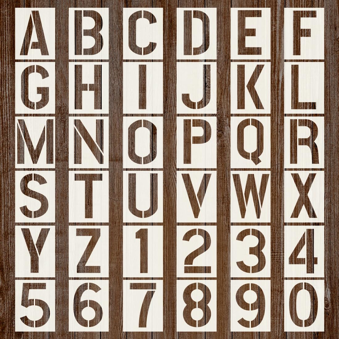 Youteer 36Pcs Letter and Number Stencils, 9 Inch Reusable Stencils for Painting DIY Craft for Rock, Walls, Canvas, Drawing, Art Scrapbook Home Decor.