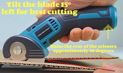 Tyimble 4V Cordless Electric Scissors Heavy Duty Cardboard, Fabric, Leather & Carpet Cutter with Brushless Motor & USB-C Charging, Includes 2 Tungsten Blades Tool Kit for DIY, Crafting, Industrial Use
