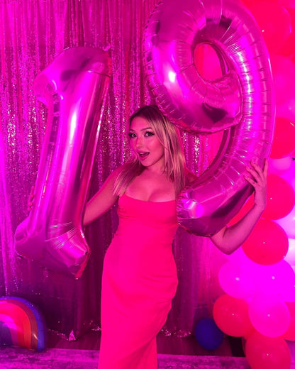 Number 9 Balloon by [Brand Name] - 40 Inch Hot Pink Giant Birthday Decoration for Girls