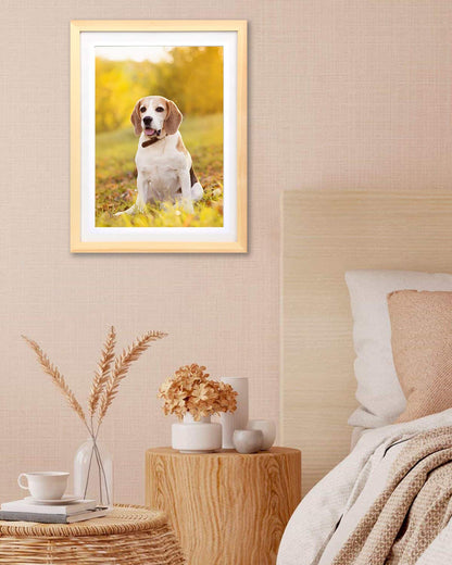 IOOSTAR 12x16 Diamond Painting Picture Frame ，Display Pictures 10 x 14 inch/25x35 cm with Mat or 12 x 16 inch/30x40 cm Without Mat， Diamond Art Photo Frame Natural Solid Wood Color (YNCK0021)