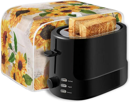 Sunflowers Print Kitchen Appliance Cover, 2 Slice Toaster Flower Accessories, Stain Resistant Coffee Maker Protector