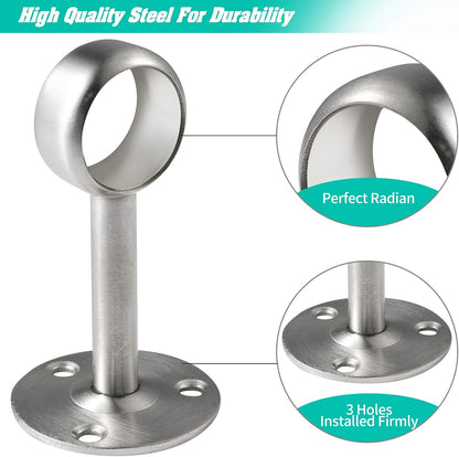 Creatyi Heavy Duty Closet Rod Brackets, Ceiling-Mount Brackets for 1 1/4 Inch Rod (4 PCS, Silver)
