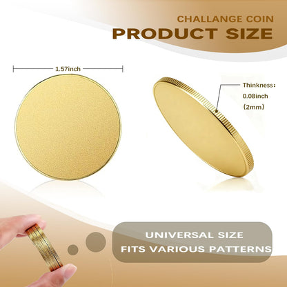20PCS Brass Coin Blanks 40mm Diameter 2mm Thickness Laser Engravable Coins for DIY Customization Personalized Gifts Challenge Coins Memorial Projects