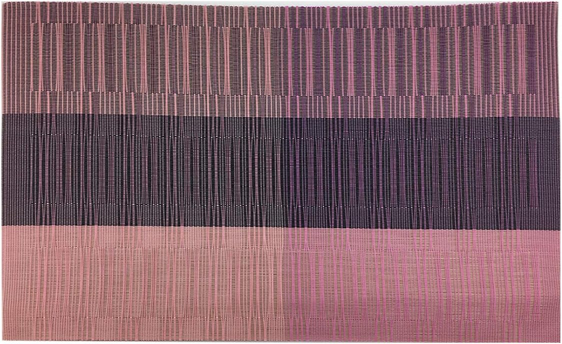 Gugrida Exquisite Woven Vinyl Placemats, Heat Resistant PVC Bamboo Style Table Mats (6, Ombre Purple Red)