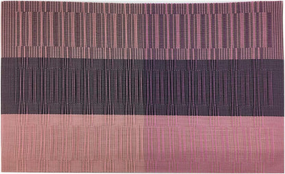 Gugrida Exquisite Woven Vinyl Placemats, Heat Resistant PVC Bamboo Style Table Mats (6, Ombre Purple Red)