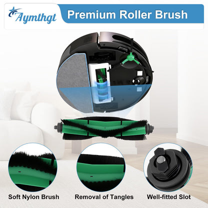 Aymthgt 19 PCS Q0520 Replacement Parts for iRobot Roomba 104/Q0520/Q052/105 Vac/105 Combo Vacuum,2 Roller Brush, 6 Side Brushes, 6 HEPA Filters, 4 Dust Bags and 1 Clean Brush