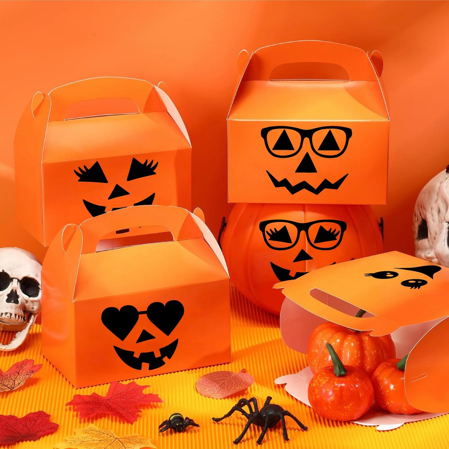 Halloween Face Stickers for Crafts Pumpkin Decorating Stickers for Pumpkins Glass Jars Halloween Vinyl Faces Decals Cute Ornaments Decals Funny Faces Crafts for Party Supplies Decorations